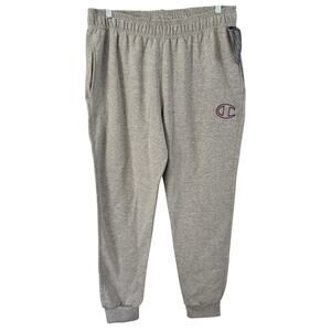 NWT Champion Light Gray C Logo Men’s Fleece Lined Powerblend Joggers Size XL